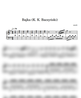 Bajka (K. K. Baczyński) – sanah (Nuty do podkładu)