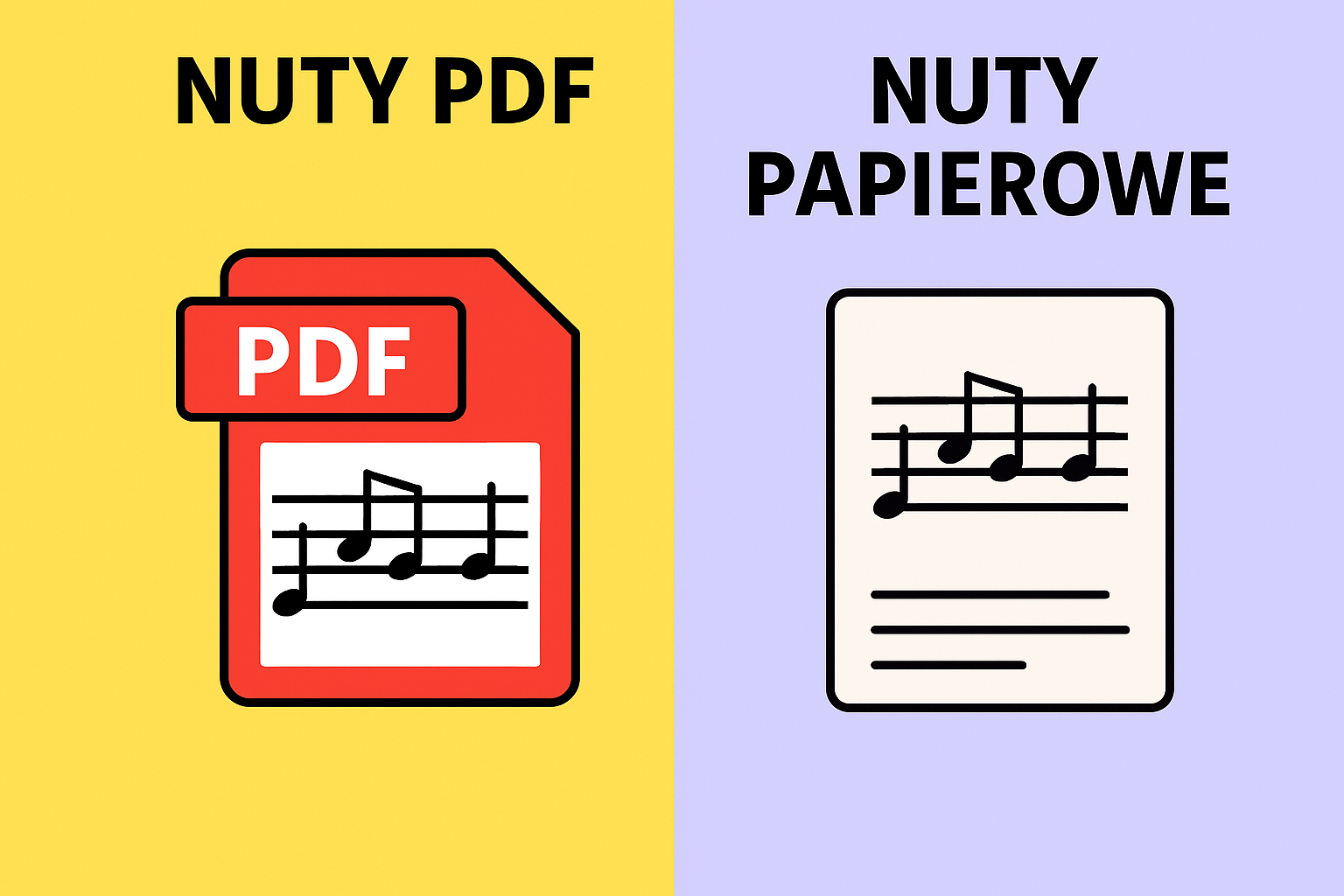 Porównanie nut PDF i papierowych