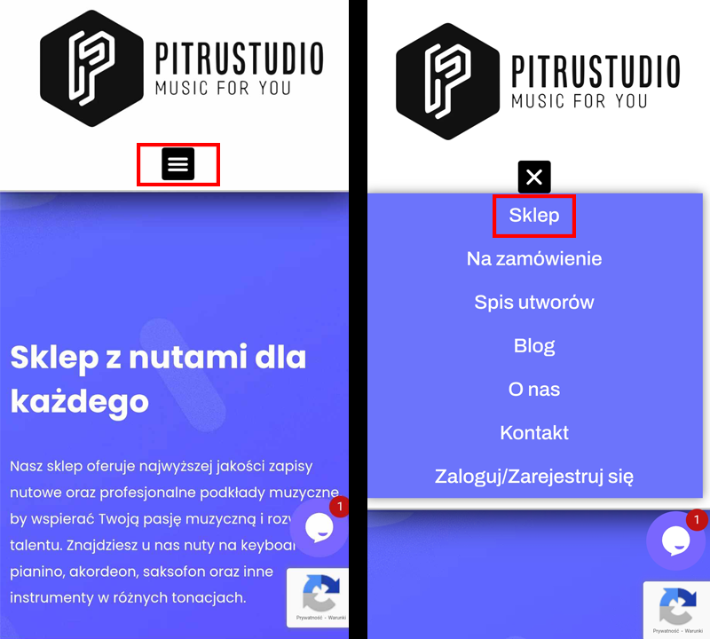 zakładka sklep telefon