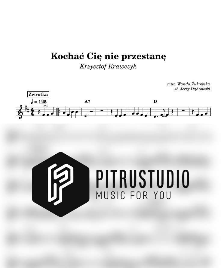 kochać cię nie przestanę nuty