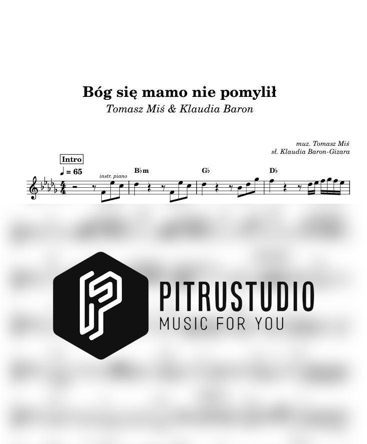 bóg się mamo nie pomylił nuty