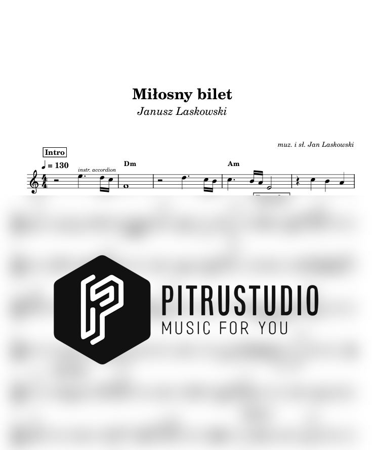 Janusz Laskowski - Miłosny bilet miłosny bilet nuty