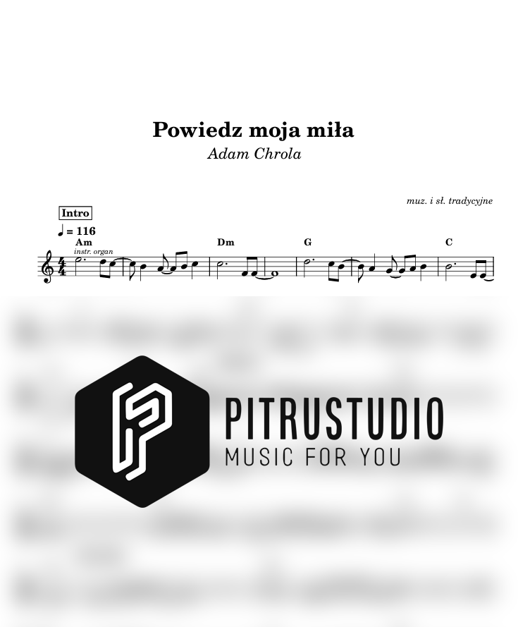 powiedz moja miła nuty