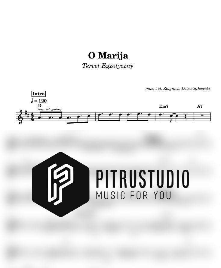 Tercet Egzotyczny - O Marija o marija nuty