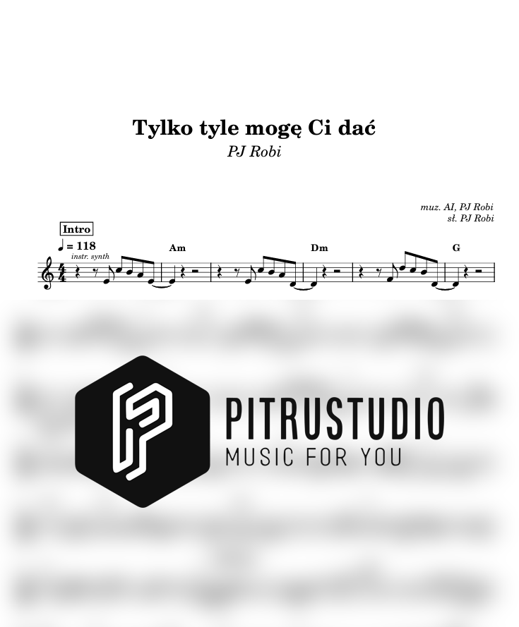 PJ Robi - Tylko tyle mogę Ci dać tylko tyle mogę ci dać nuty