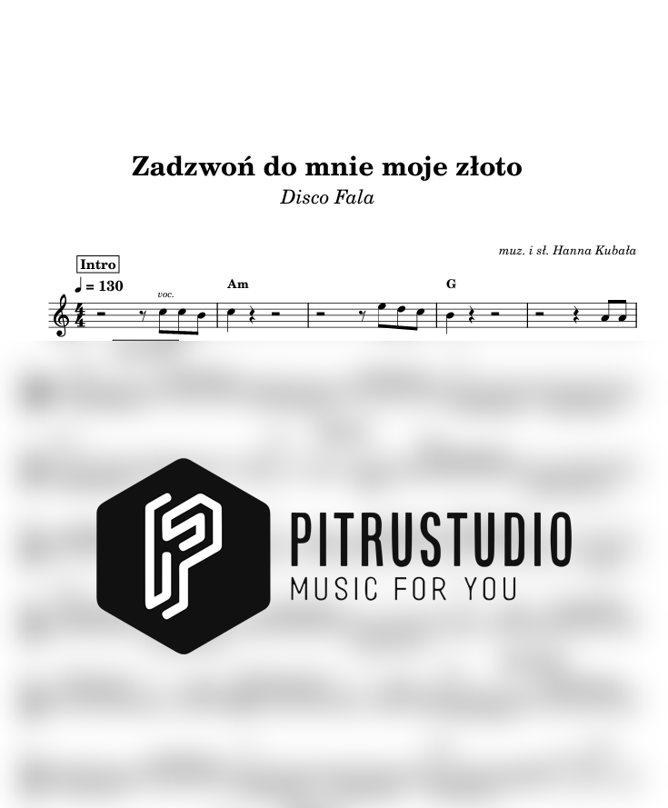 Disco Fala - Zadzwoń do mnie moje złoto zadzwoń do mnie moje złoto nuty