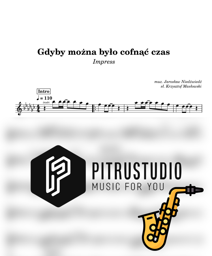 gdyby można było cofnąć czas nuty sax alt