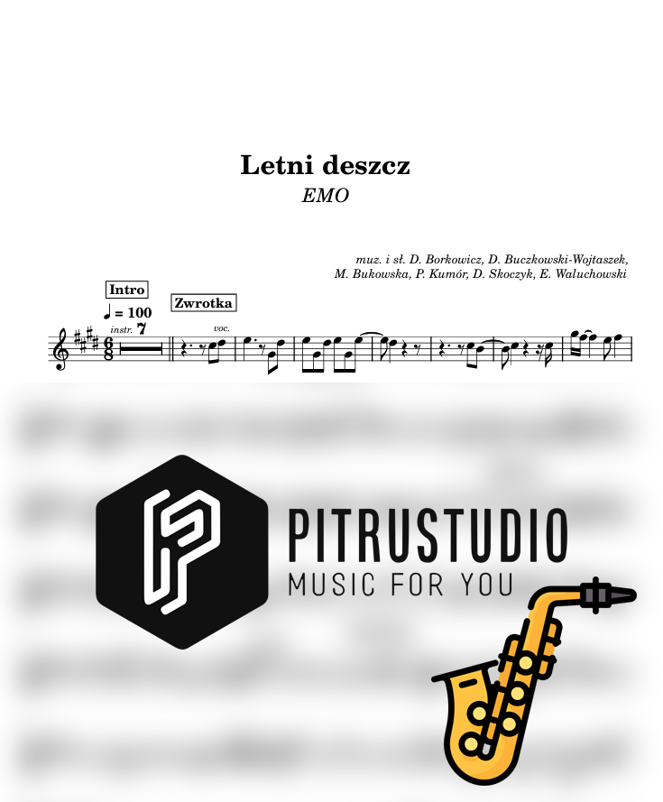 letni deszcz nuty sax alt