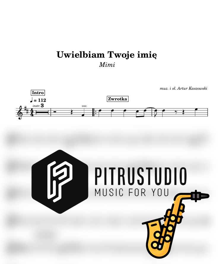 uwielbiam twoje imię nuty sax alt