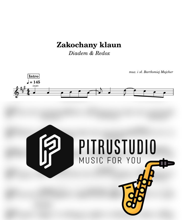 zakochany klaun nuty sax alt