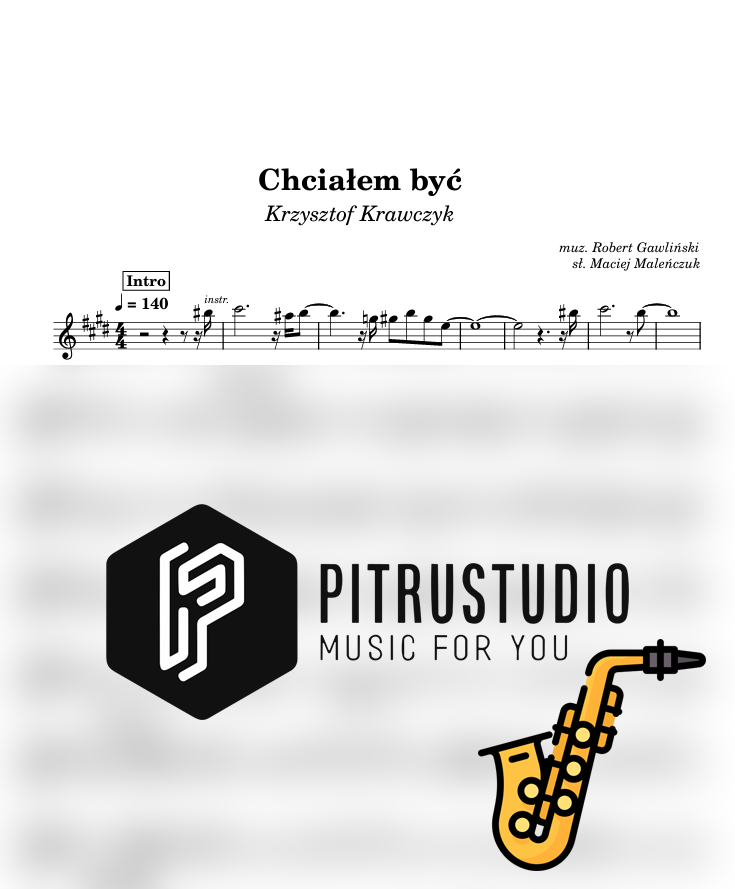 Krzysztof Krawczyk - Chciałem być chciałem być nuty sax alt