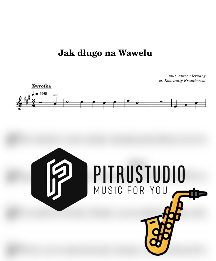jak długo na wawelu nuty sax alt