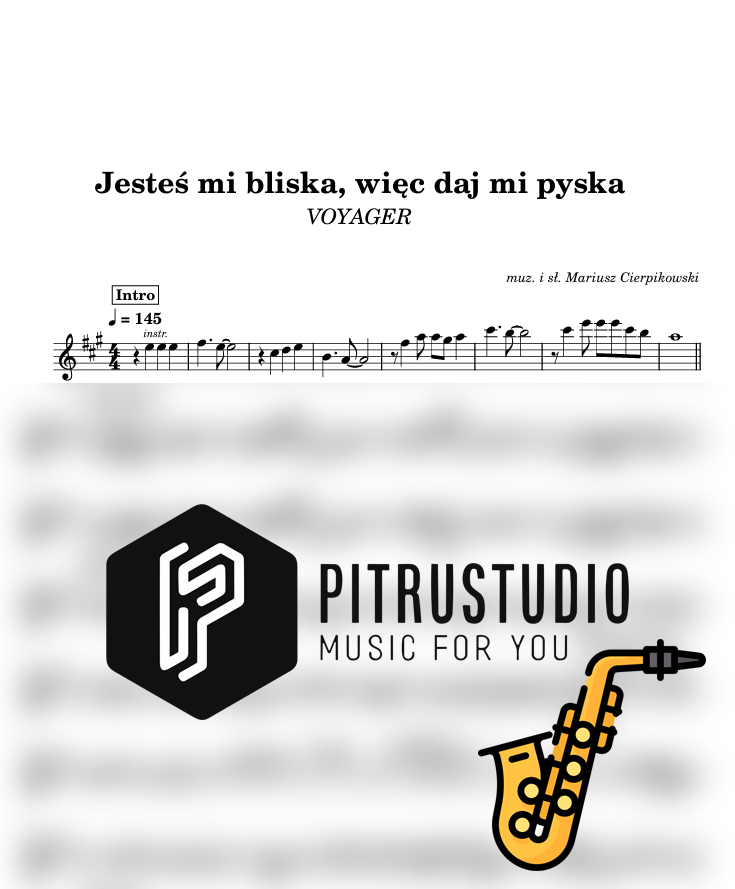 jesteś mi bliska więc daj mi pyska nuty sax alt