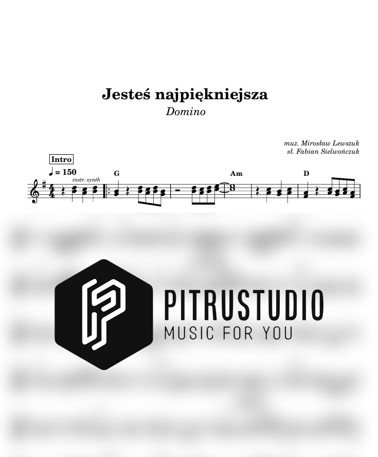 jesteś najpiękniejsza nuty