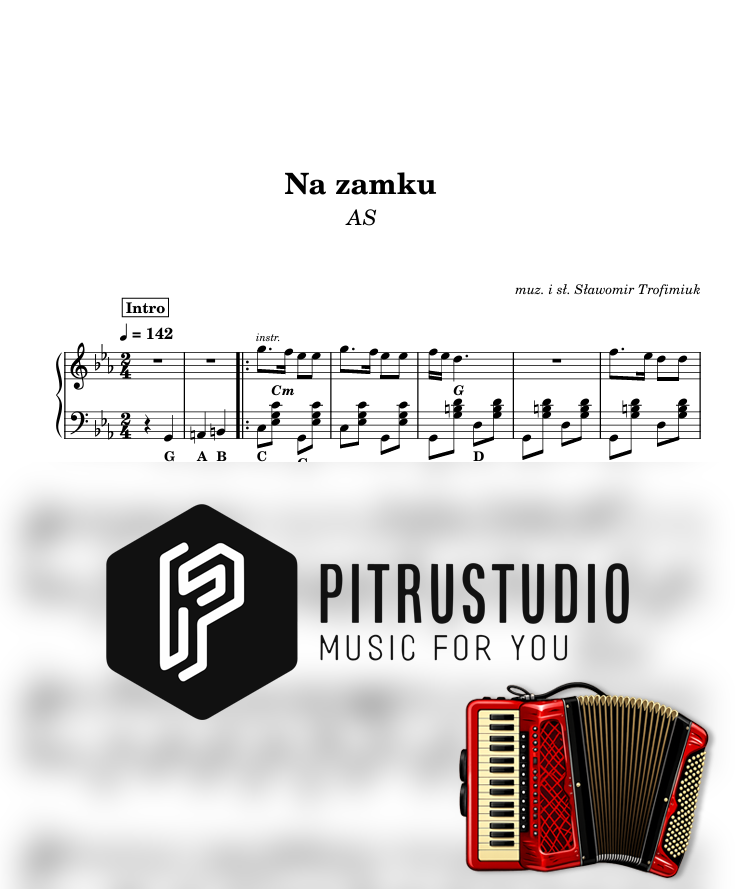 na zamku nuty akordeon