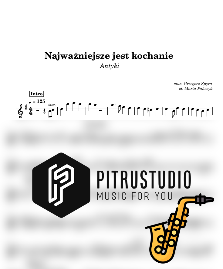 najważniejsze jest kochanie nuty sax alt