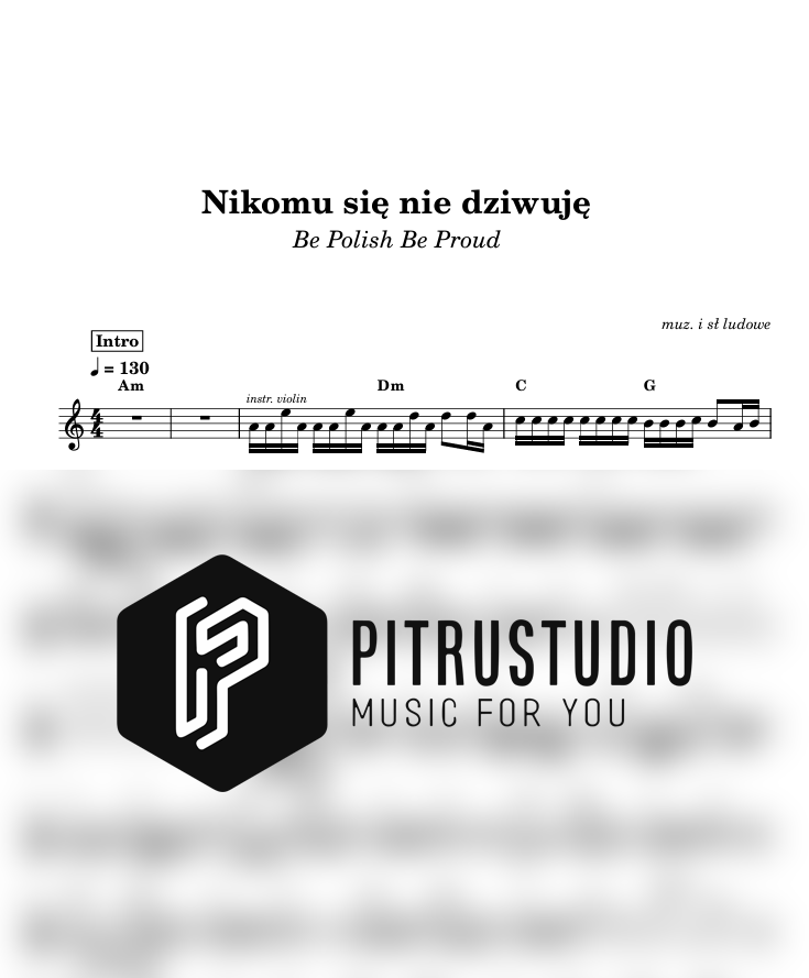 nikomu się nie dziwuje nuty