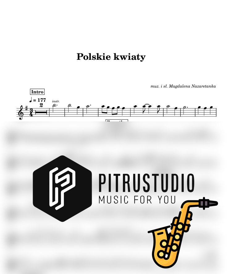 polskie kwiaty nuty sax alt