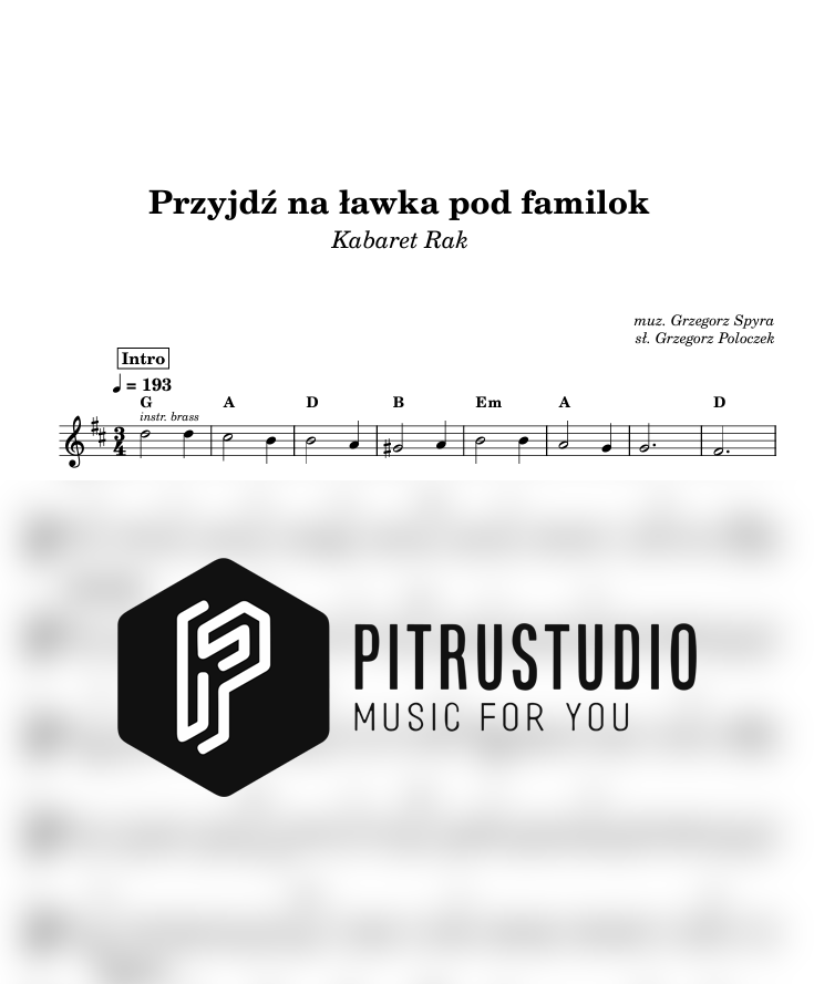 przyjdź na ławka pod familok nuty