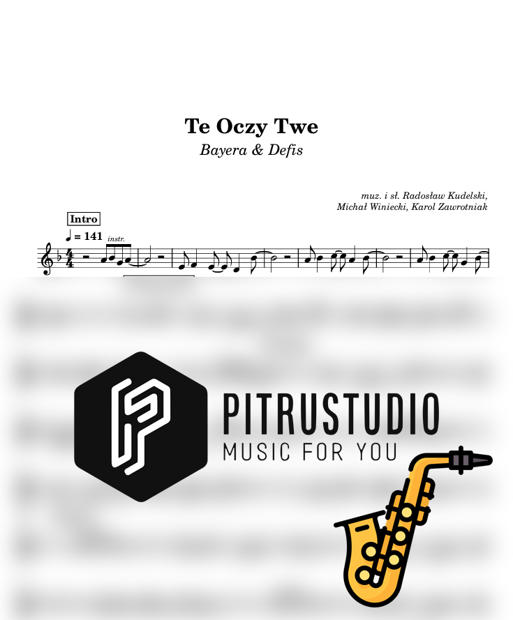te oczy twe nuty sax alt