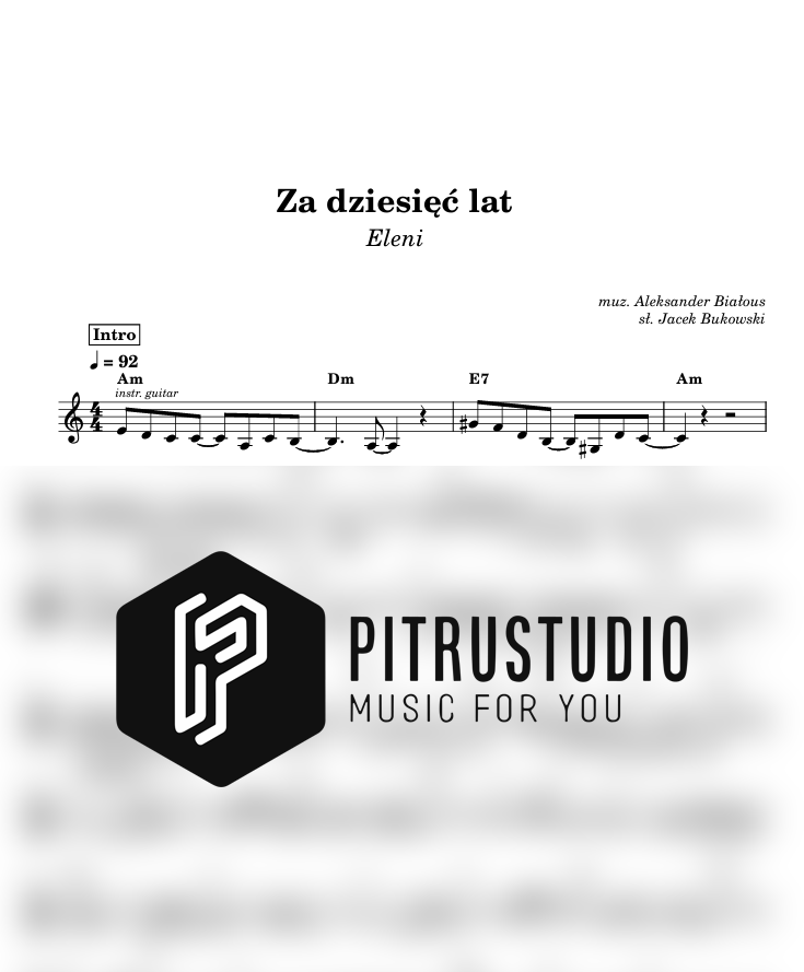 za dziesięć lat nuty