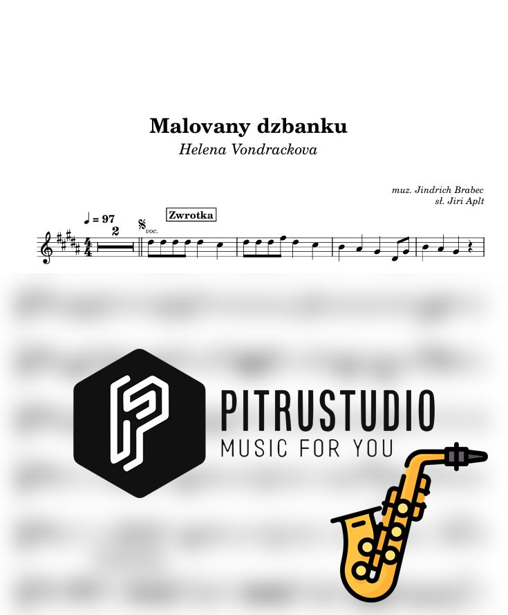 malovany dzbanku nuty sax alt
