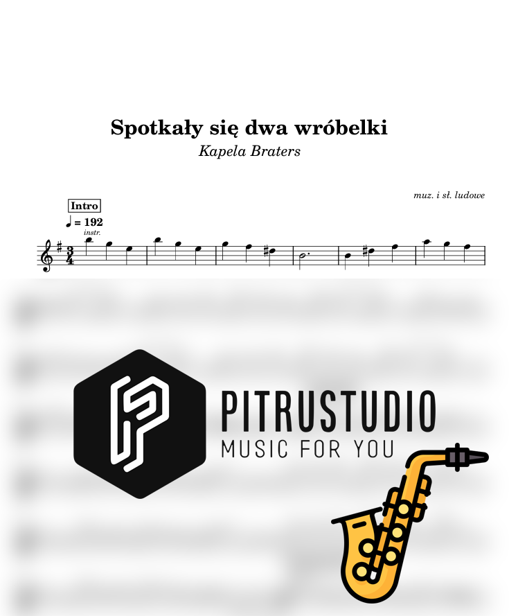 spotkały się dwa wróbelki nuty sax alt