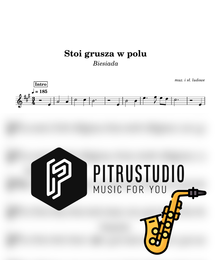 stoi grusza w polu nuty sax alt