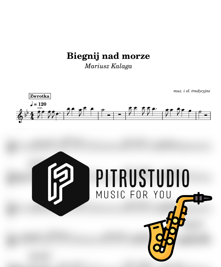 biegnij nad morze nuty sax alt