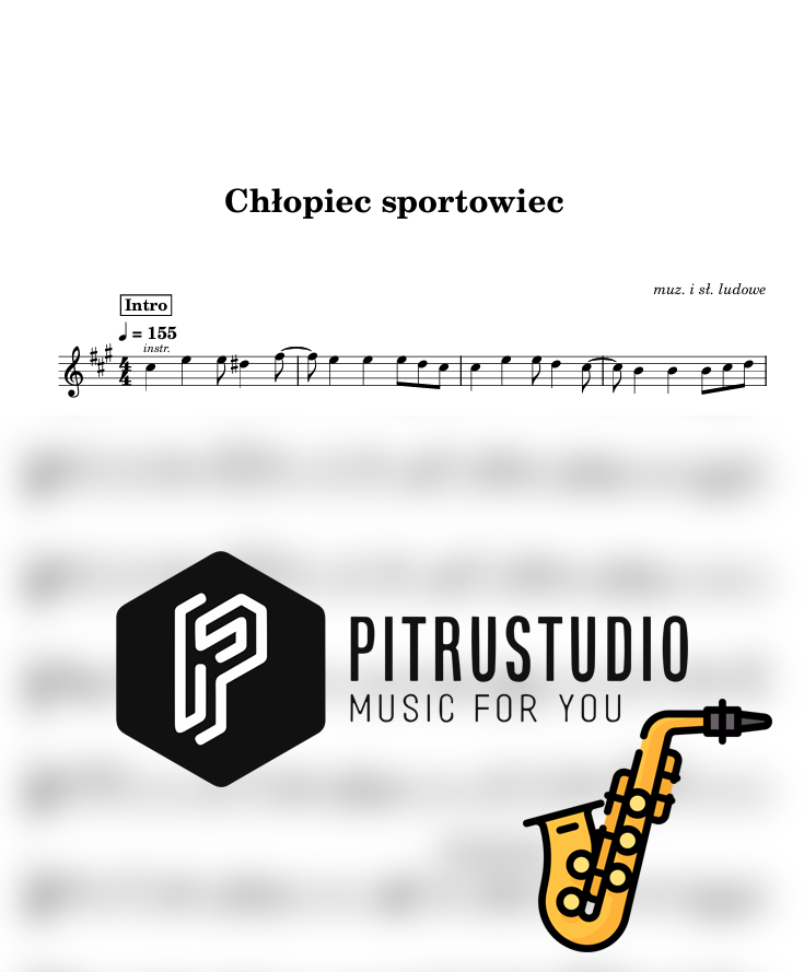 chłopiec sportowiec nuty sax alt