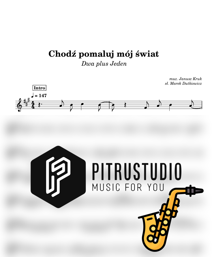 chodź pomaluj mój świat nuty sax alt