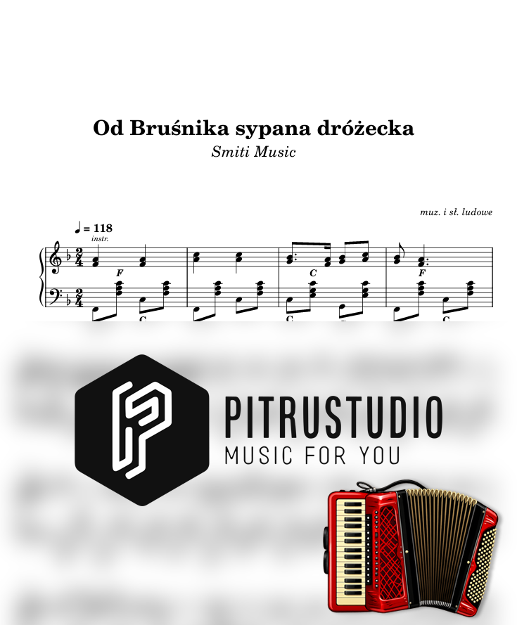 od bruśnika sypana dróżecka nuty akordeon