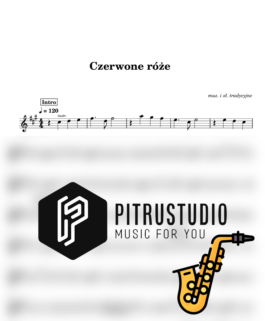czerwone róże nuty sax alt