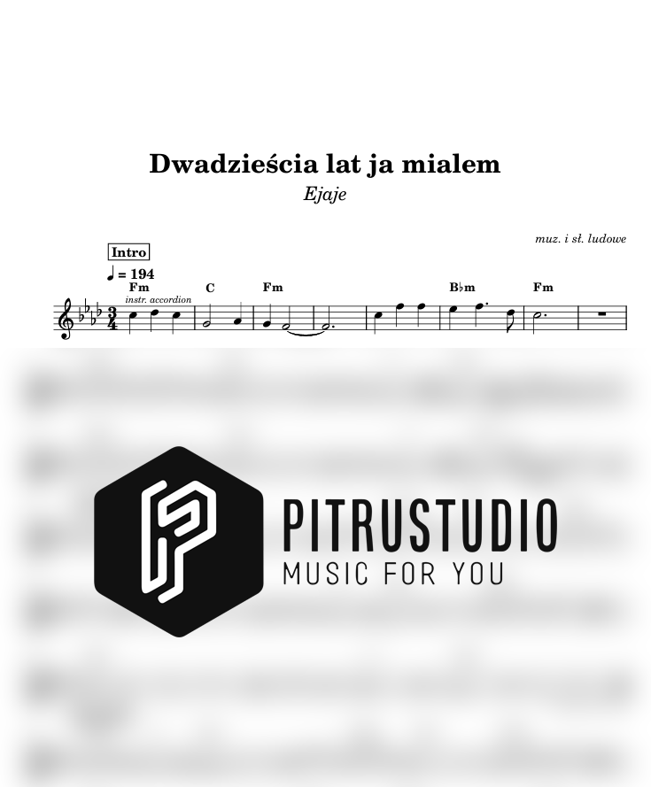 dwadzieścia lat ja miałem nuty