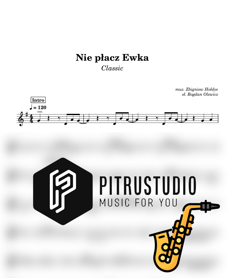 nie płacz ewka classic nuty sax alt