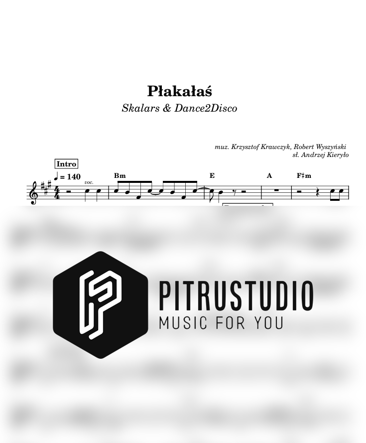 płakałaś nuty